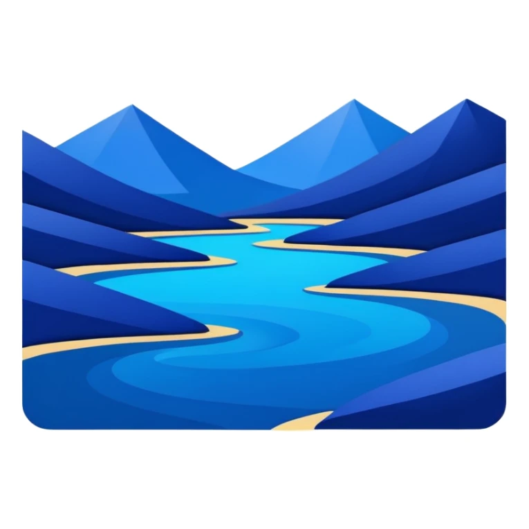 Matisse style BLUE abstract art landscape sticker