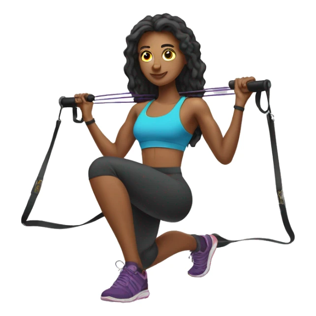 woman working out with TRX resistance bands sticker