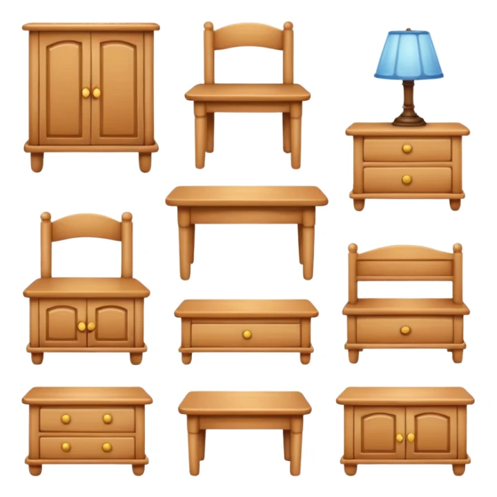 set of furniture sticker