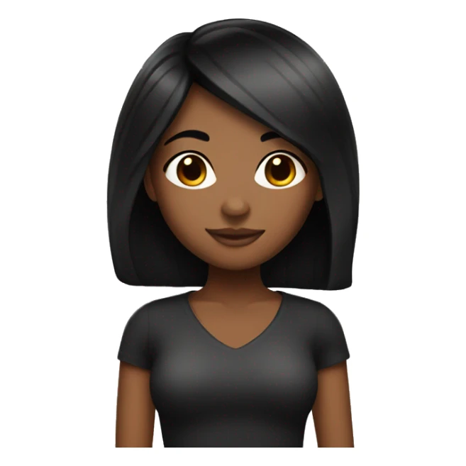 Pretty Brown skin girl with straight black hair sticker