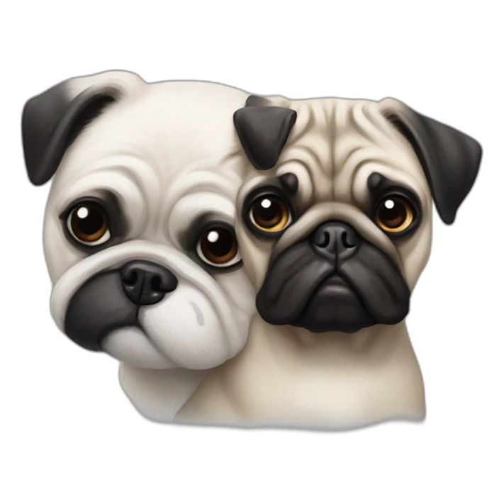 A black and white shitzu next to a pug sticker