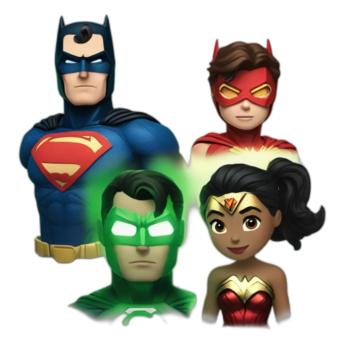 Wonder woman, batman, green lantern, superman flash sticker