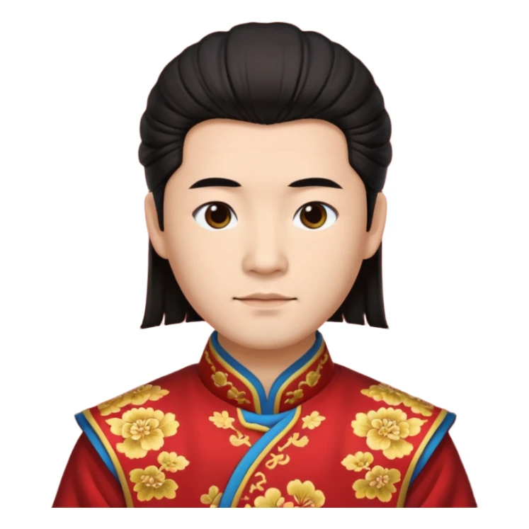 manchu hairstyle on chineese man sticker
