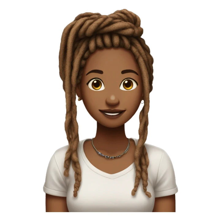 Pretty girl with brown ombré dread locs sticker