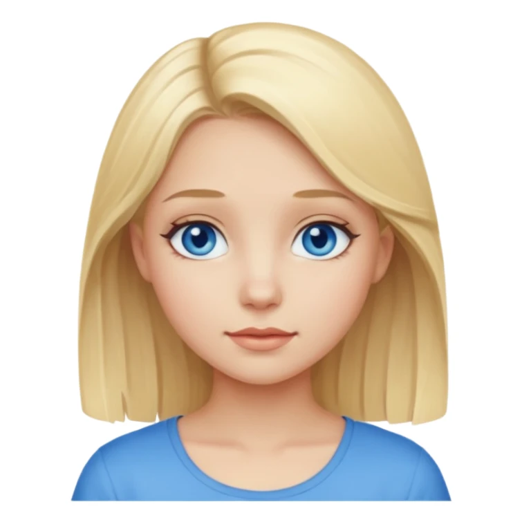 Girl blonde hair blue eyes VERY pretty sticker
