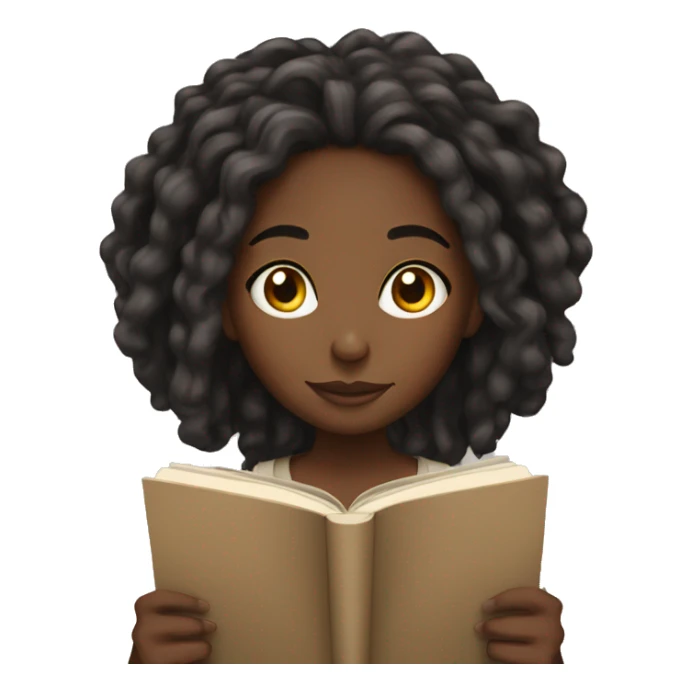 Black girl with locs reading  sticker