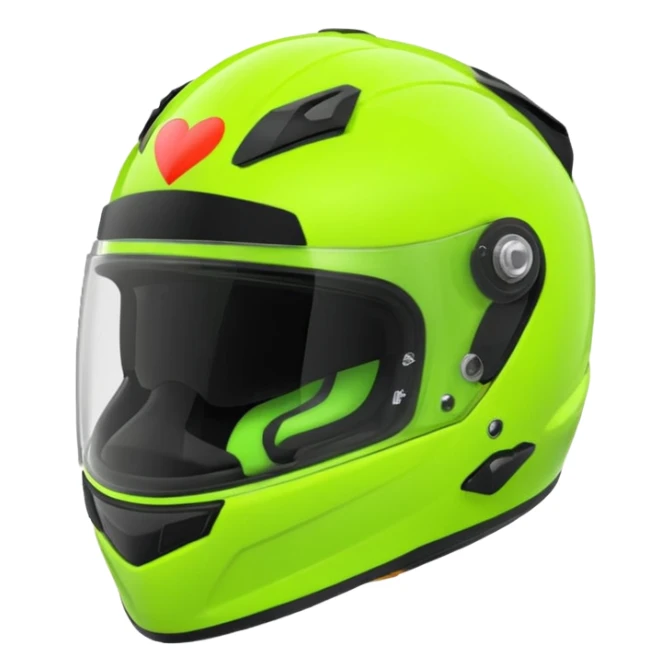 Create a Florecent green heart emoji with the same patterns as Lando Norris's helmet sticker