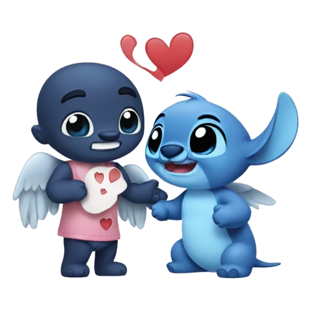 Stitch and Angel in love with each other sticker
