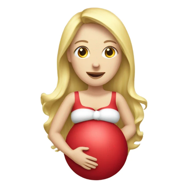 blonde pregnant woman with santa sticker