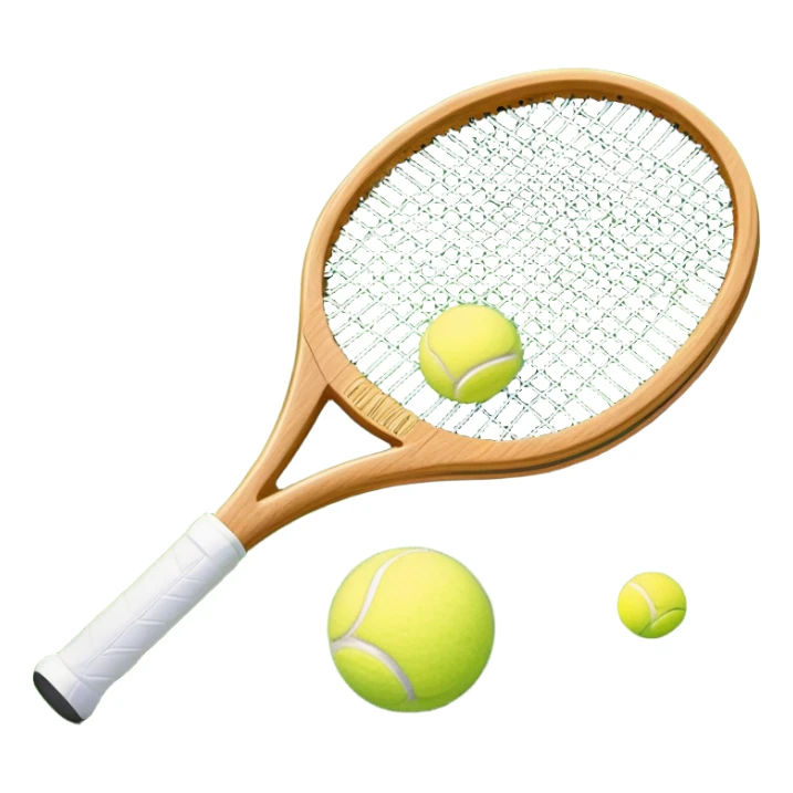A detailed tennis racket resting on lush green grass beside a bright yellow tennis ball. The scene captures the essence of classic lawn tennis, with a crisp and clean background emphasizing the elegance and tradition of the sport sticker