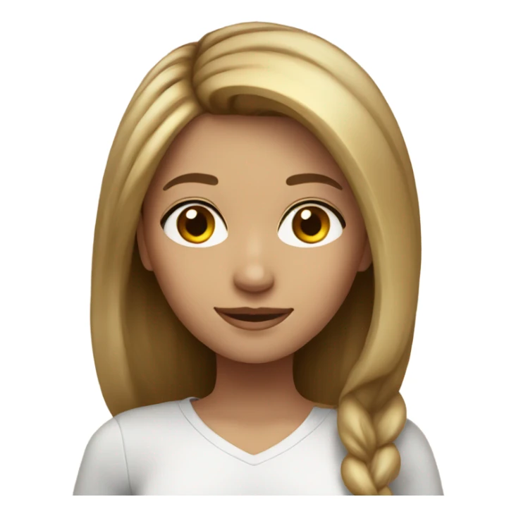 Girl with brown hair with blonde highlights and brrown  sticker