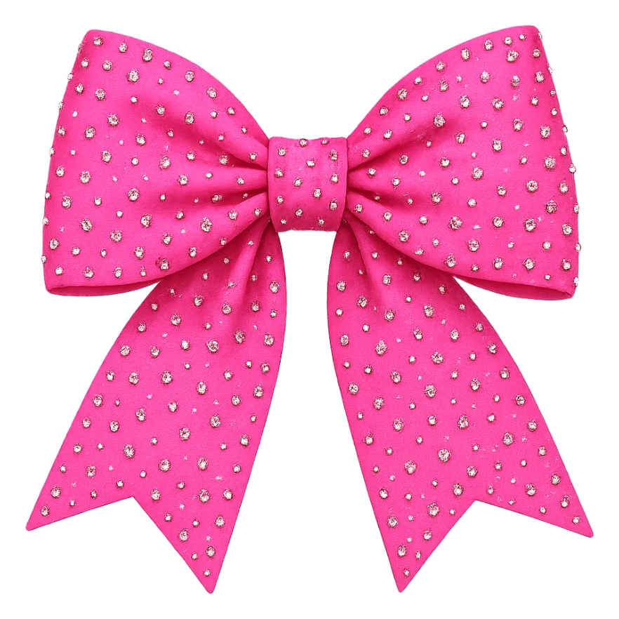 kpop neon pink bow with rhinestones, bold and trendy sticker