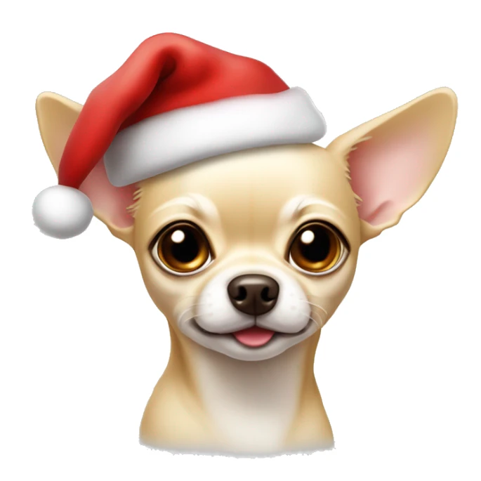 Light beige Chihuahua whit a Santa hat  sticker