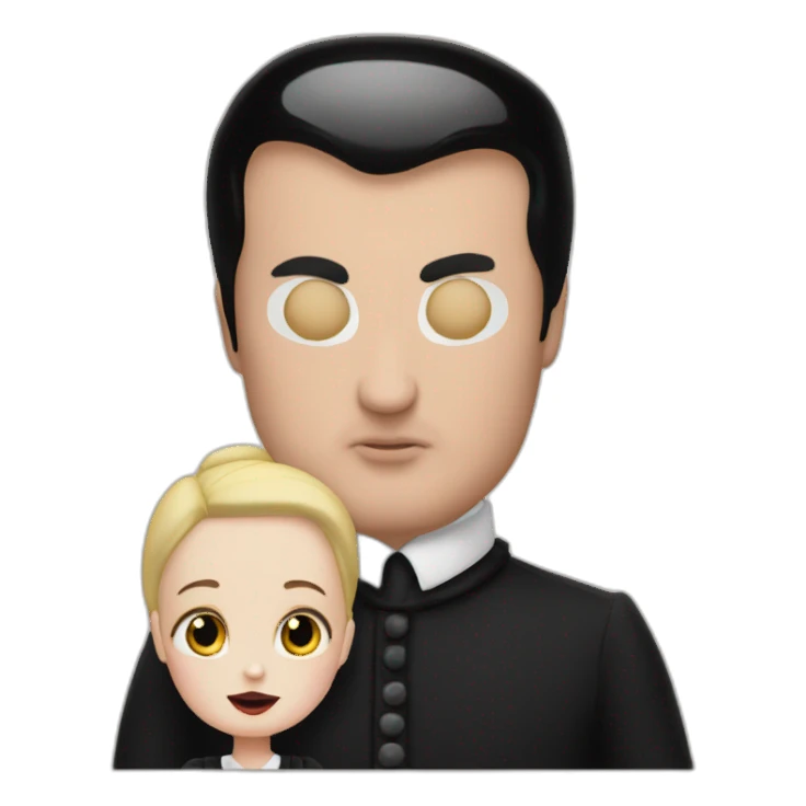 Donald Trump kissing Wednesday Addams sticker
