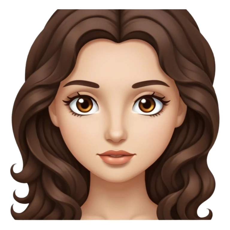 Brunettes with long wavy hair and brown eyes with lashes  sticker