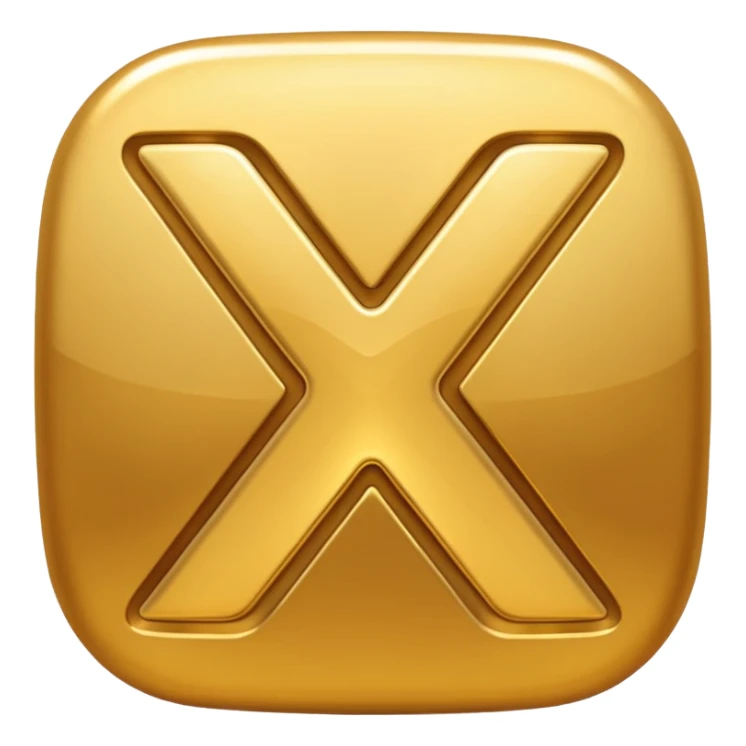 emoji-style glossy icon with two characters: X and S placed side by side forming “XS”, bold rounded font, golden 3D shine, smooth gradients, soft highlights, transparent background

 sticker