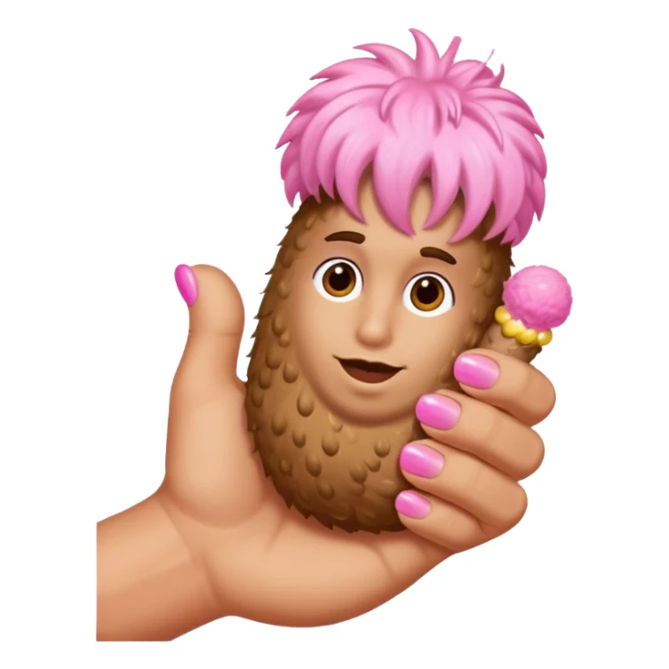 hand on big penis with pink tip and hair balls sticker