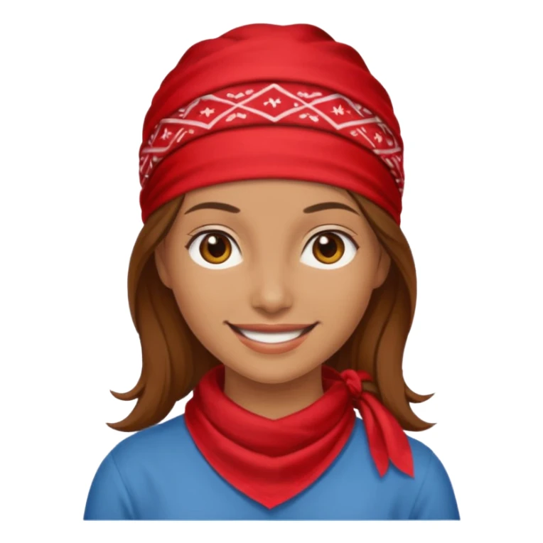 brown haired woman with wearing red bandana sticker
