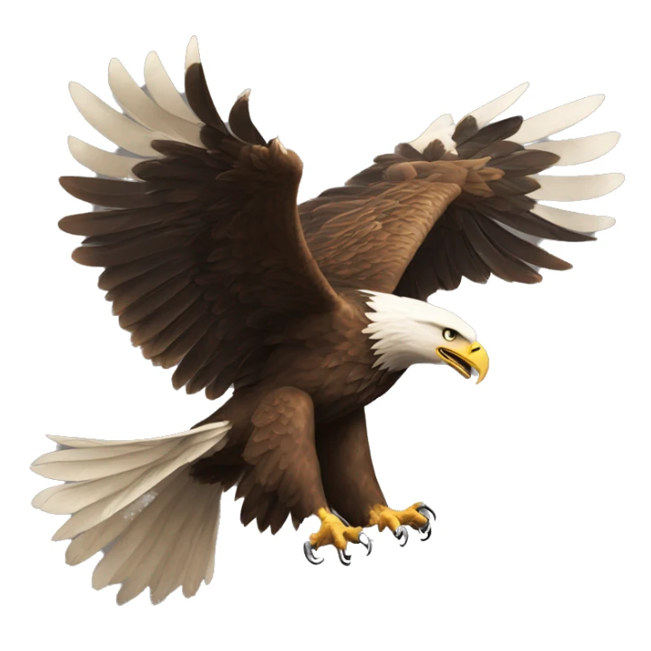 A majestic eagle with outstretched wings in full flight, symbolizing strength sticker