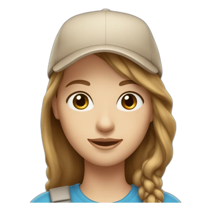 middle haired women light brown hair with beige cap blue eyes  sticker