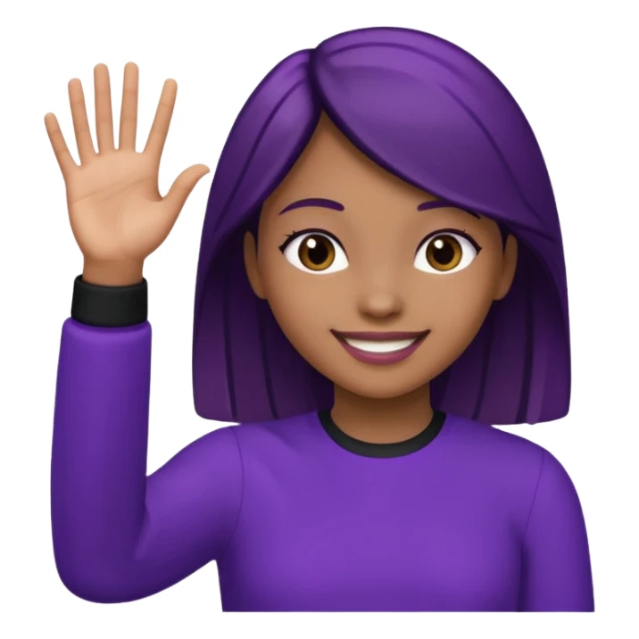 purple black girl raising her hand sticker