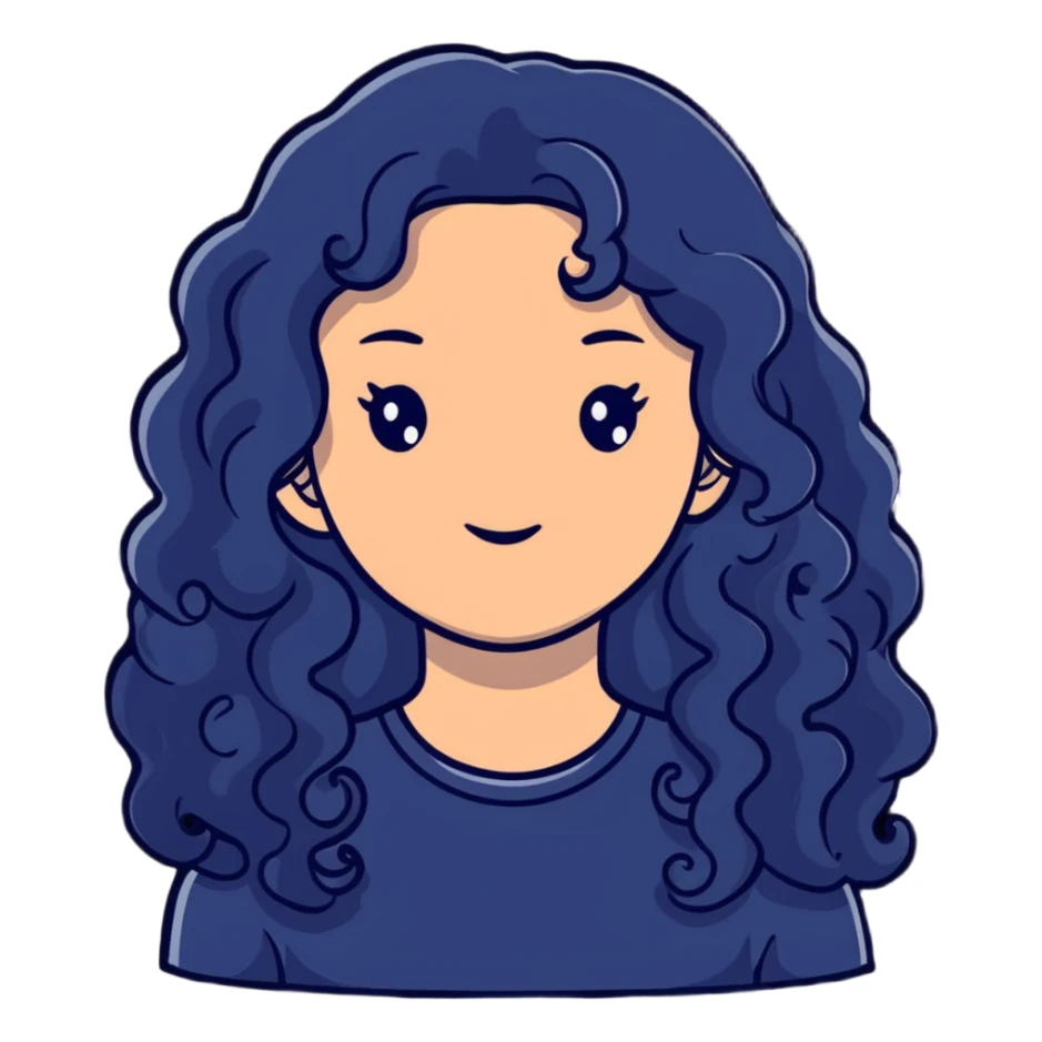 pretty black girl with long curly hair sticker