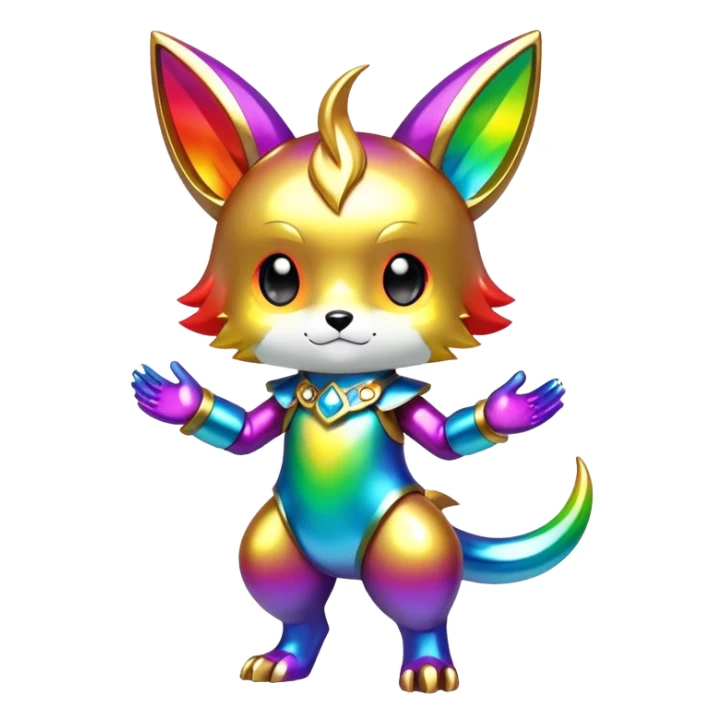 Shiny Chibi Anthro Sona Fakemon-Spectrobe Full Body sticker