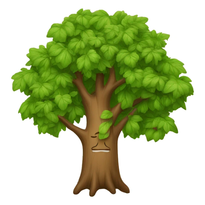 A TREE WITH LEAVES AND A WIDE TRUNK WITH CHILDREN sticker
