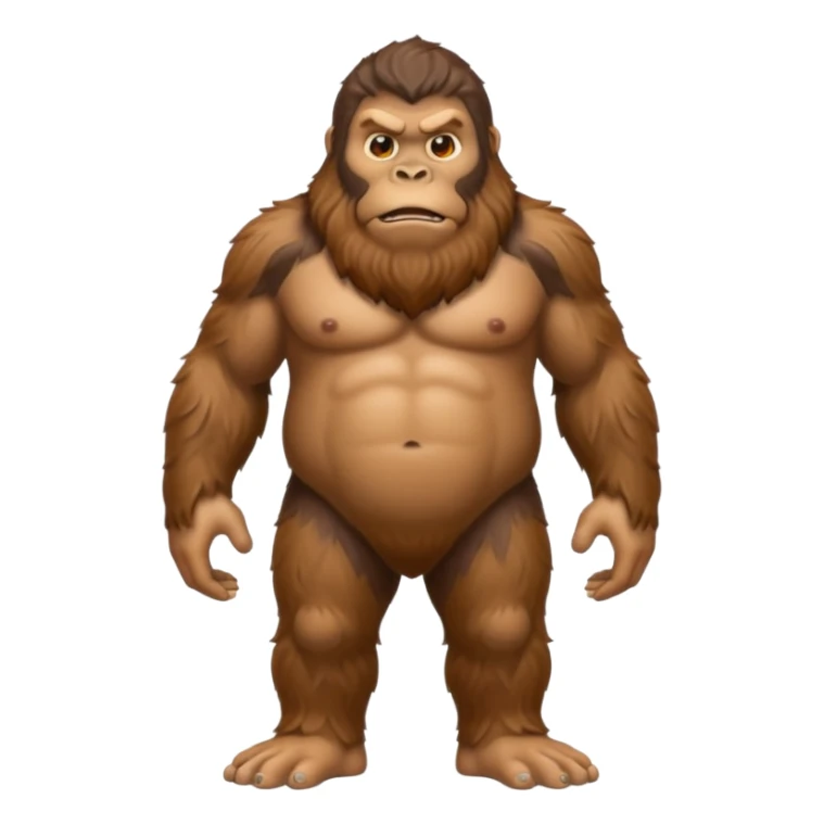 Create a scary full bodied emoji of Bigfoot sticker