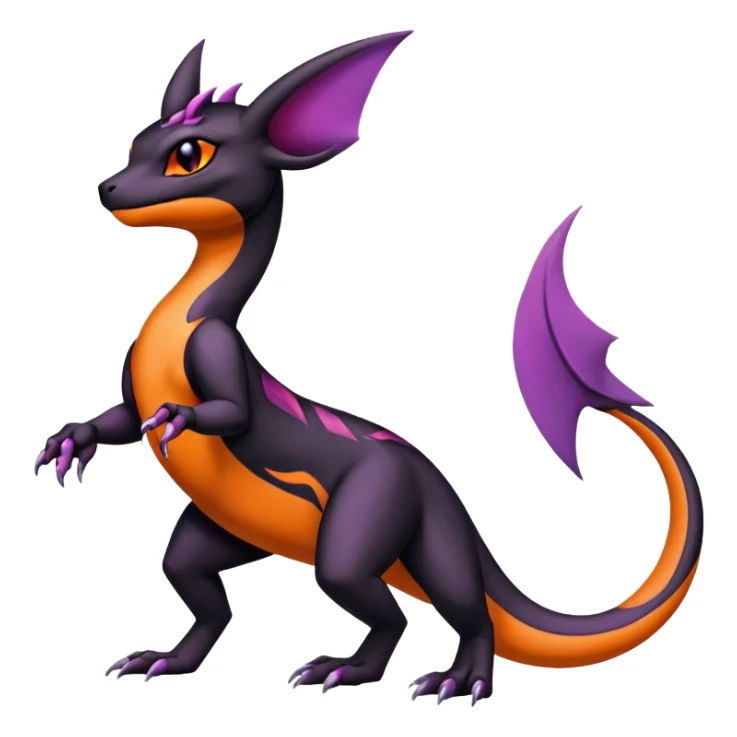 Salandit-Umbreon-Charmeleon-Fakémon-hybrid-creature (full body)  sticker