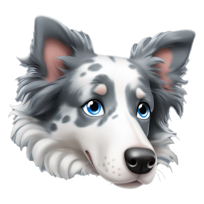 border collie blue merle sleeping with blue eyes sticker