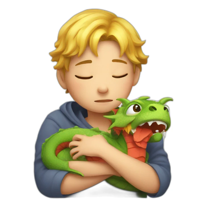 Sleepy child with dragon sticker