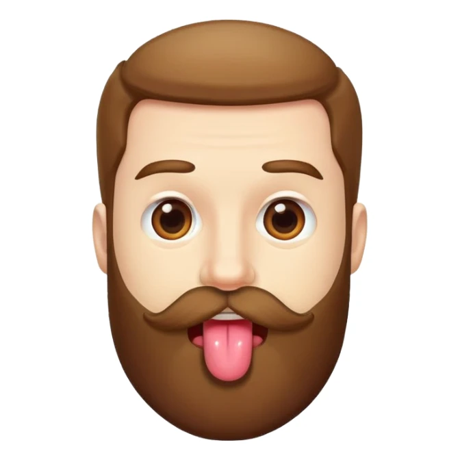 Tongue and beard sticker