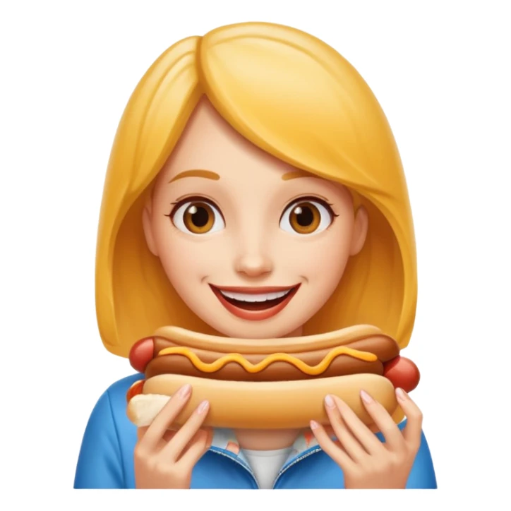 hotdog eating woman sticker