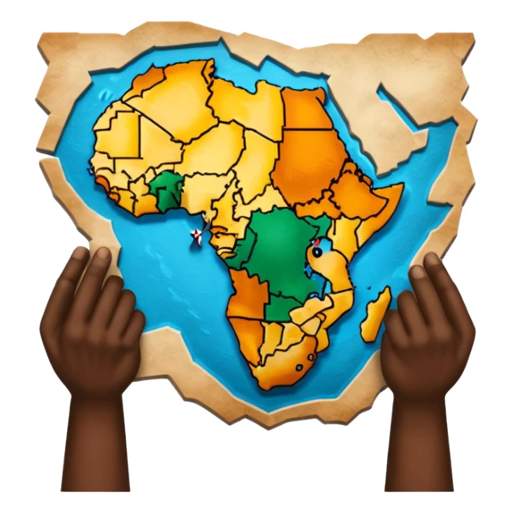 Africa in black hands sticker