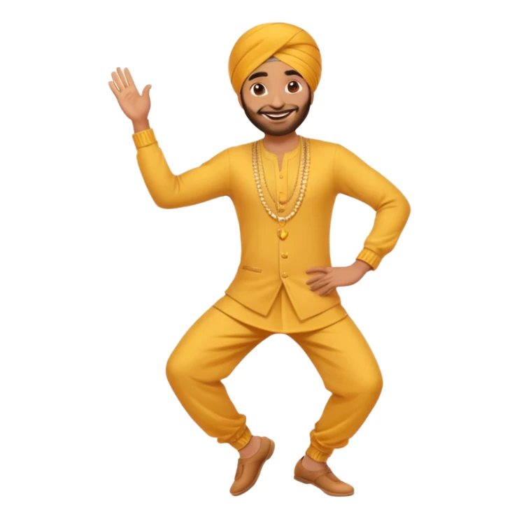 Male Punjabi is dancing on emoji emoji sticker