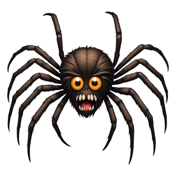 arachnophobia, creepy, horror, giant spider, dark, volumetric lighting, mutant lost media The Sinister Valley Effect face sticker