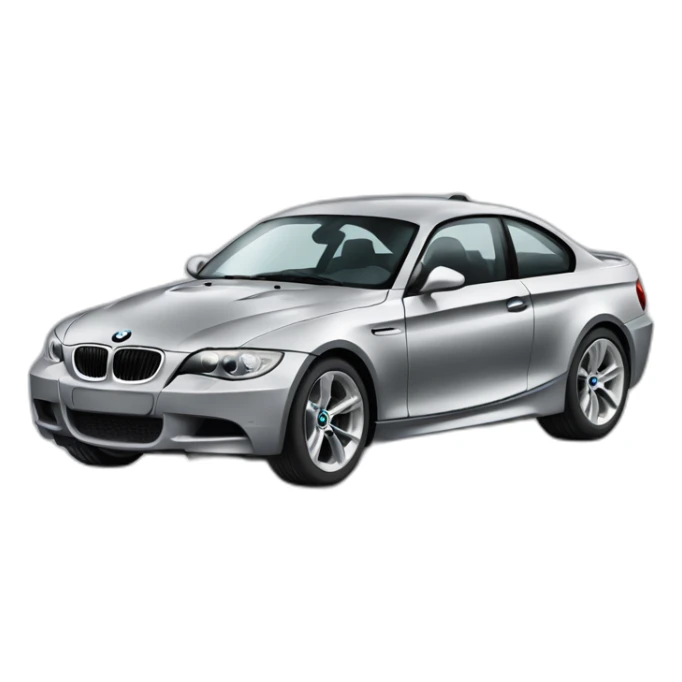 cartoon grey sport bmw car isometry sticker