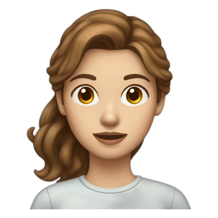 young woman with brown hair with a walker sticker