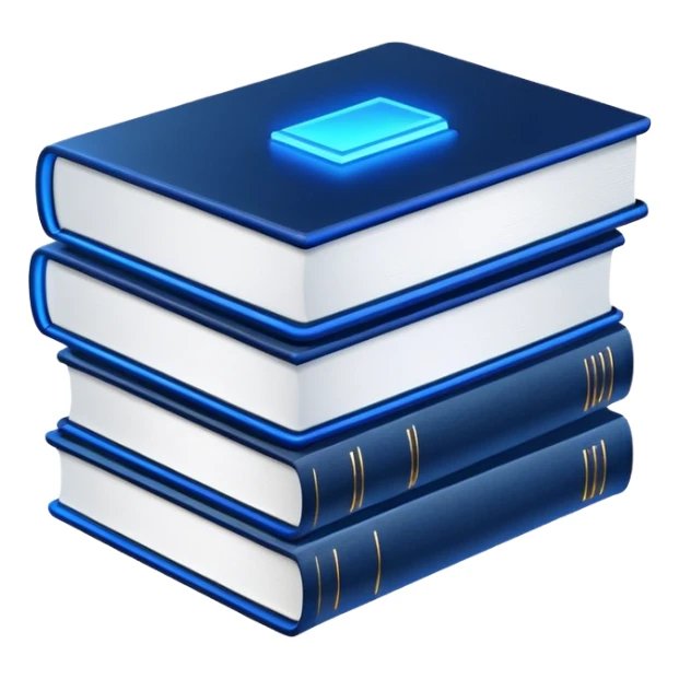 stack 3 of dark blue neon books sticker
