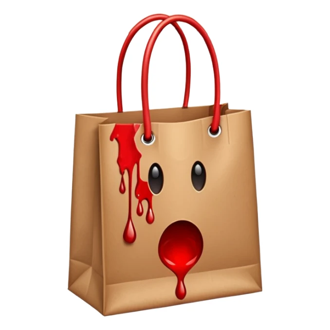 shopping bag brown with blood drops  sticker