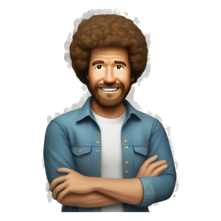 bob ross with 80´s woman sticker