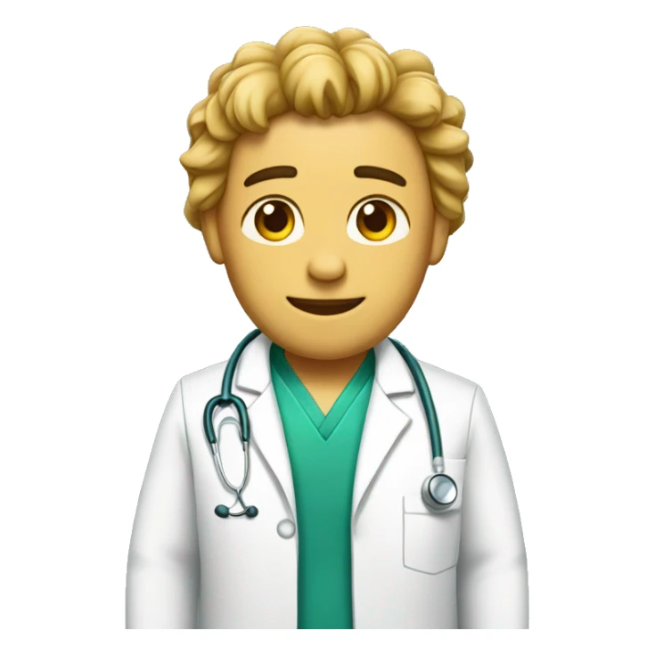 León pensando vestido como médico  sticker