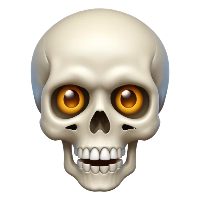 Skull emoji combined with shocked face sticker