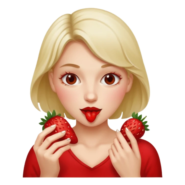 the woman eating strawberries
 sticker