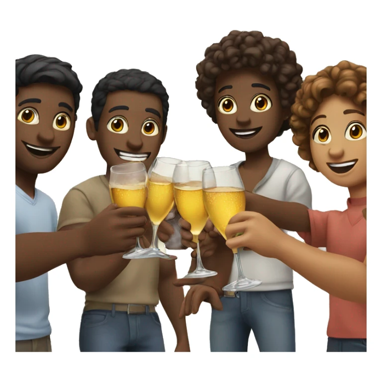 a group of friends toasting sticker