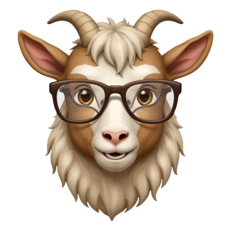 long hair goat with glasses  sticker