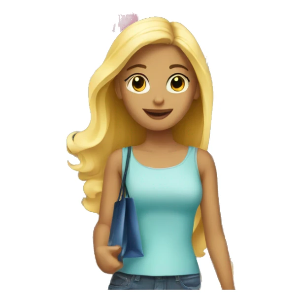 blonde girl shopping sticker