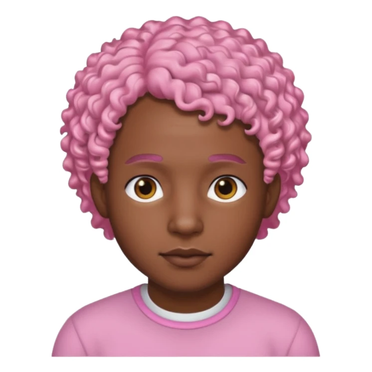 black man w,th pink short curly hair sticker