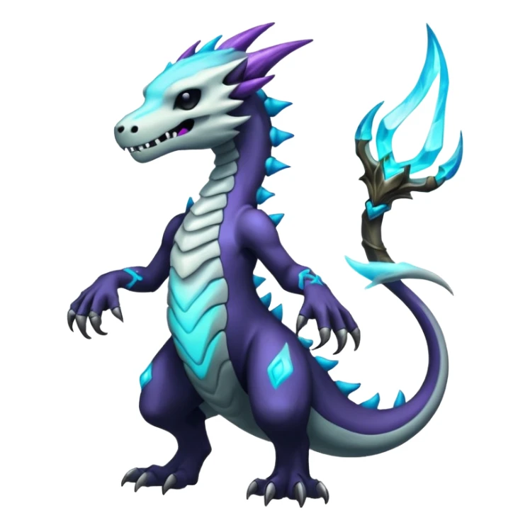 Shiny Bioluminescent Glowing Ethereal Eldritch Marowak-Duskull-Darkdramon-fusion sticker